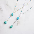 Turquoise Double Drop Y Necklace styling view