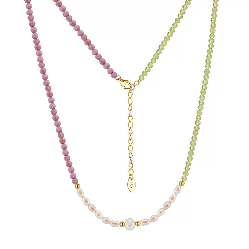 Pearl Stone Double Strand Necklace product photo