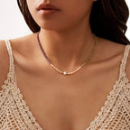 Pearl Stone Double Strand Necklace close-up view