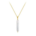 Long Stick Freshwater Pearl Pendant Necklace – 925 Sterling Silver, Gold Plated