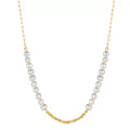Radiant Grace – Freshwater Pearl Necklace with Gold Accents