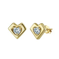Heart Shaped Zirconia Stud Earrings – 925 Sterling Silver