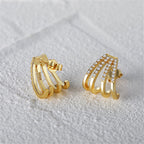 Radiant Fan Curve Earrings Stud Earrings