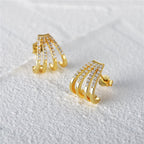Radiant Fan Curve Earrings Stud Earrings