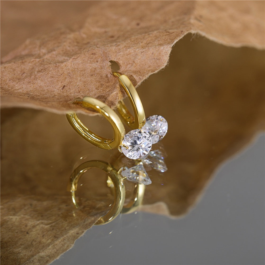 Radiant Spark Drop Hoop Earrings – 925 Sterling Silver