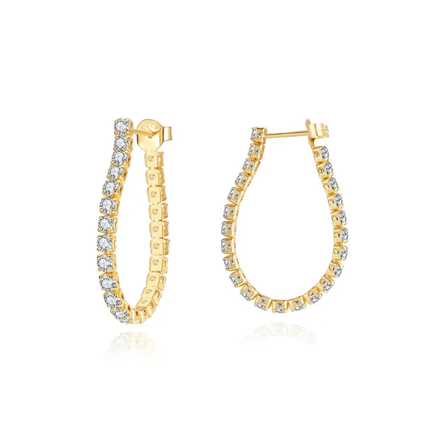 Golden Halo Hoop Earrings – 925 Sterling Silver