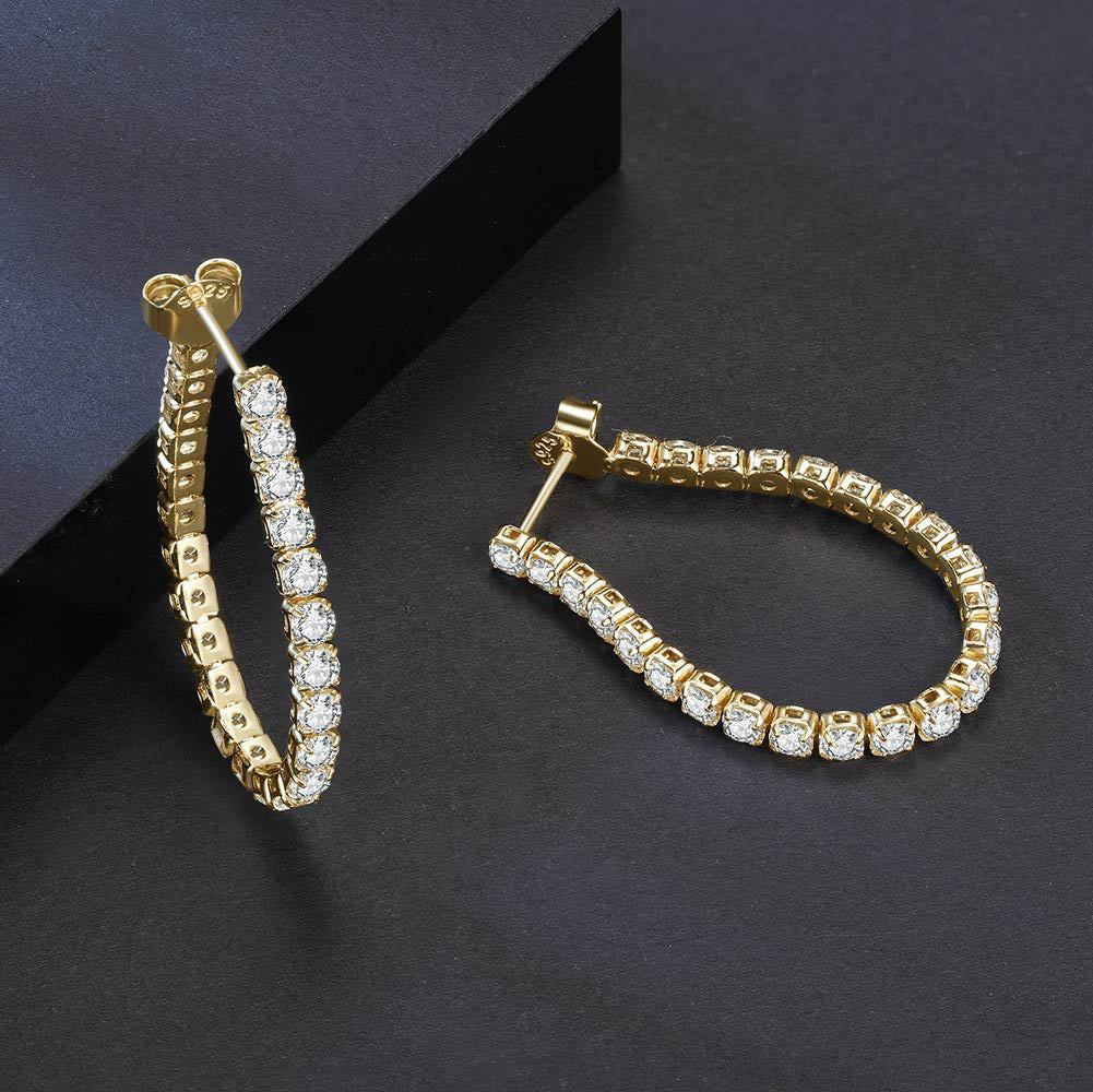 Golden Halo Hoop Earrings – 925 Sterling Silver