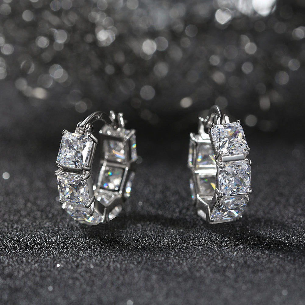 Radiant Cube Detail Hoop Earrings product photo by Starlight