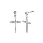 Cross Line Drop Earrings Dangle & Drop Earrings