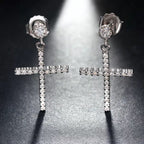 Cross Line Drop Earrings Dangle & Drop Earrings