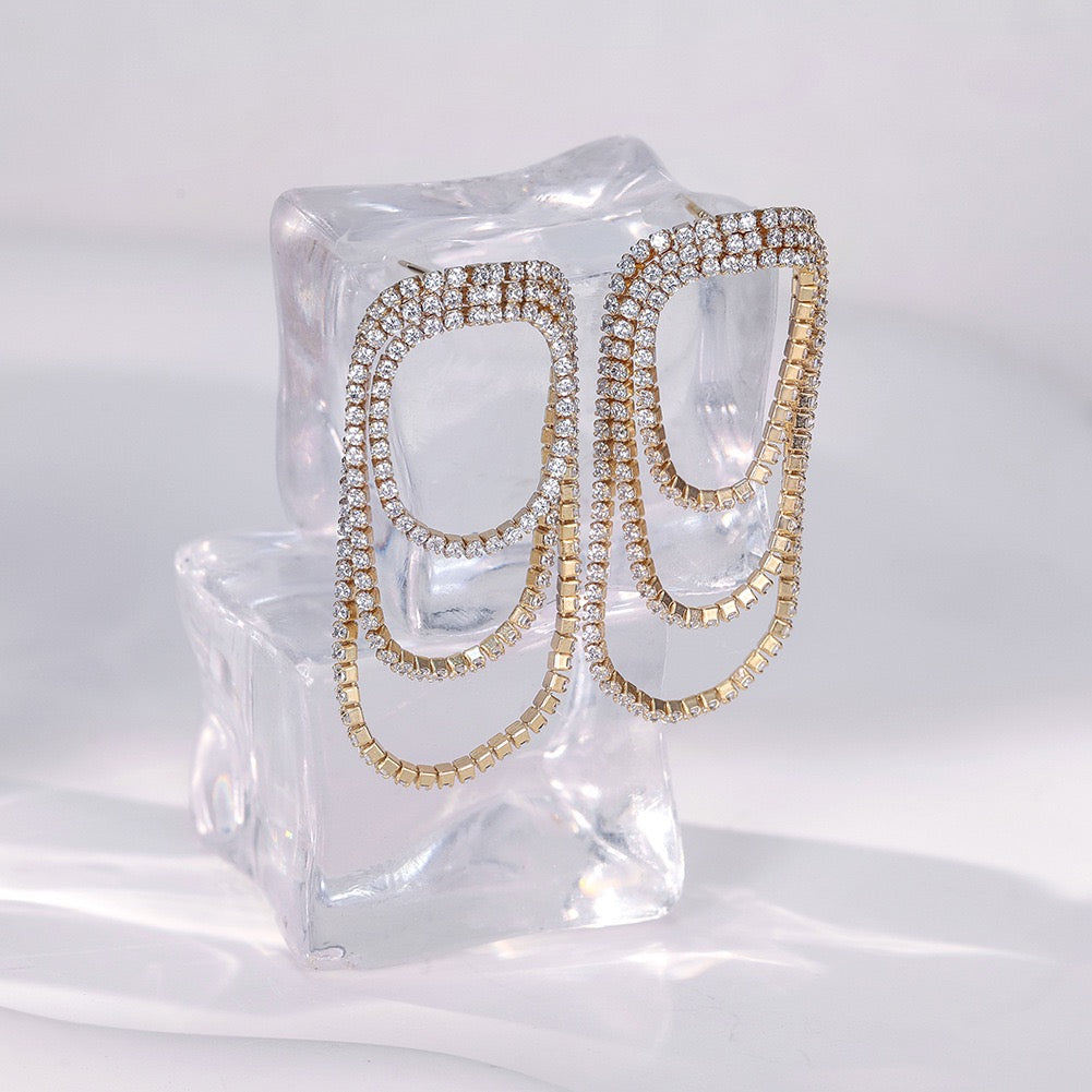 Golden Loop Layered Earrings – 925 Sterling Silver