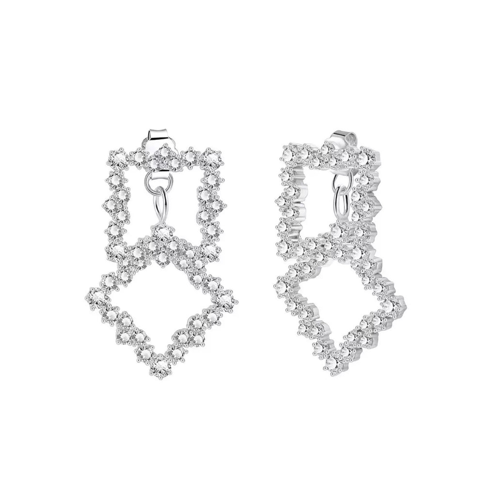 Geometric Cluster Earrings – 925 Sterling Silver