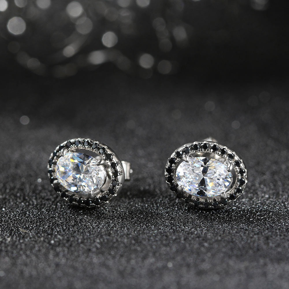 Noir Halo Stud Earrings