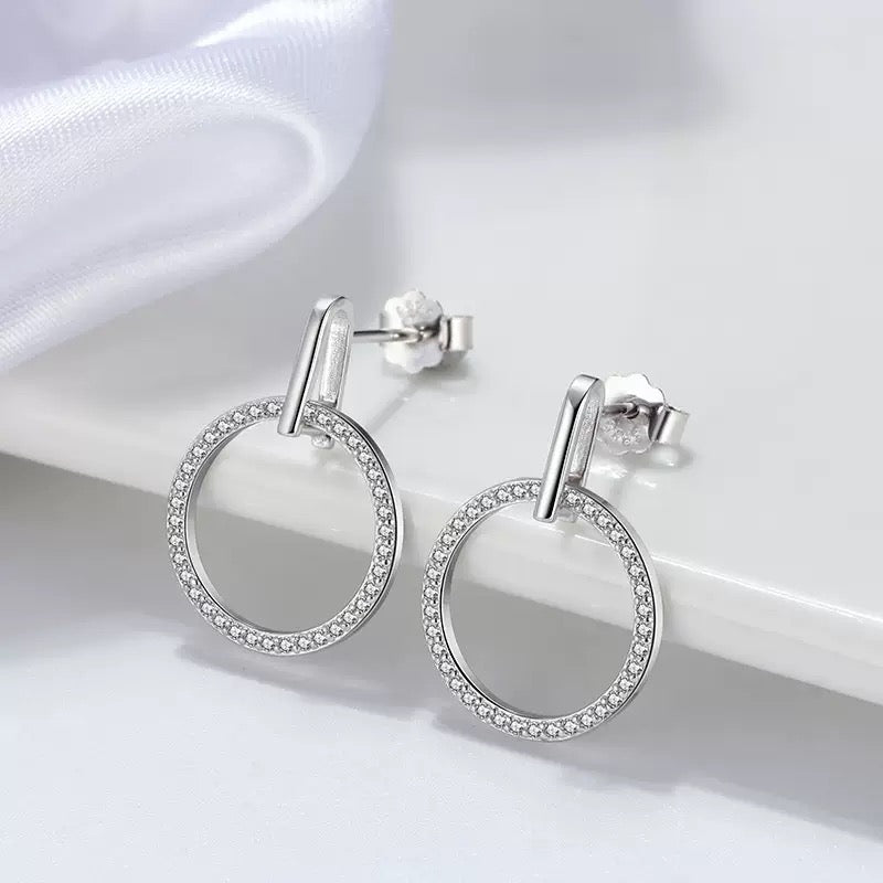 Sparkling Hoop Earrings – 925 Sterling Silver