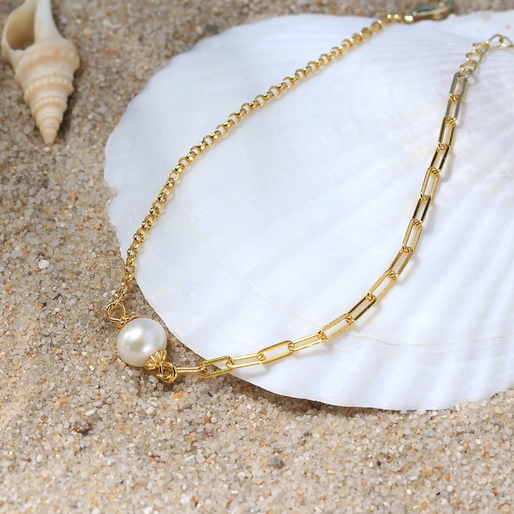 Lustre Link Pearl Bracelet – 925 Sterling Silver