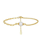 Paperclip Pearl Drop Bracelet Chain & Link Bracelets
