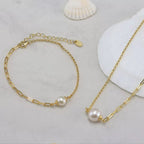 Paperclip Pearl Drop Bracelet Chain & Link Bracelets