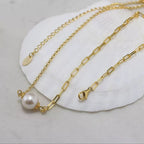 Mixed Link Pearl Necklace Chains