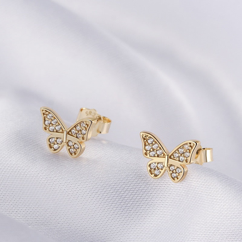 Celeste Butterfly – Gold Vermeil Stud Earrings