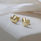 Sculpted Heart Stud Earrings Stud Earrings