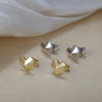 Sculpted Heart Stud Earrings Stud Earrings