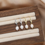 Paperclip Link Pearl Drop Earrings Dangle & Drop Earrings