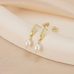 Paperclip Link Pearl Drop Earrings Dangle & Drop Earrings