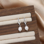 Paperclip Link Pearl Drop Earrings Dangle & Drop Earrings