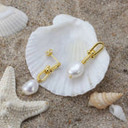 Baroque Pearl Link Drop Earrings Dangle & Drop Earrings