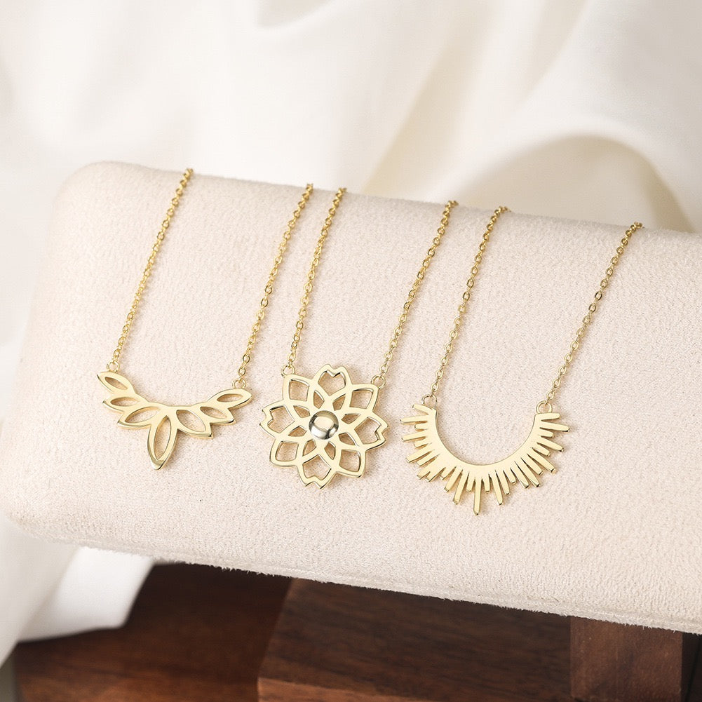 Lumi Lotus Link Layered Necklace product photo by Starlight