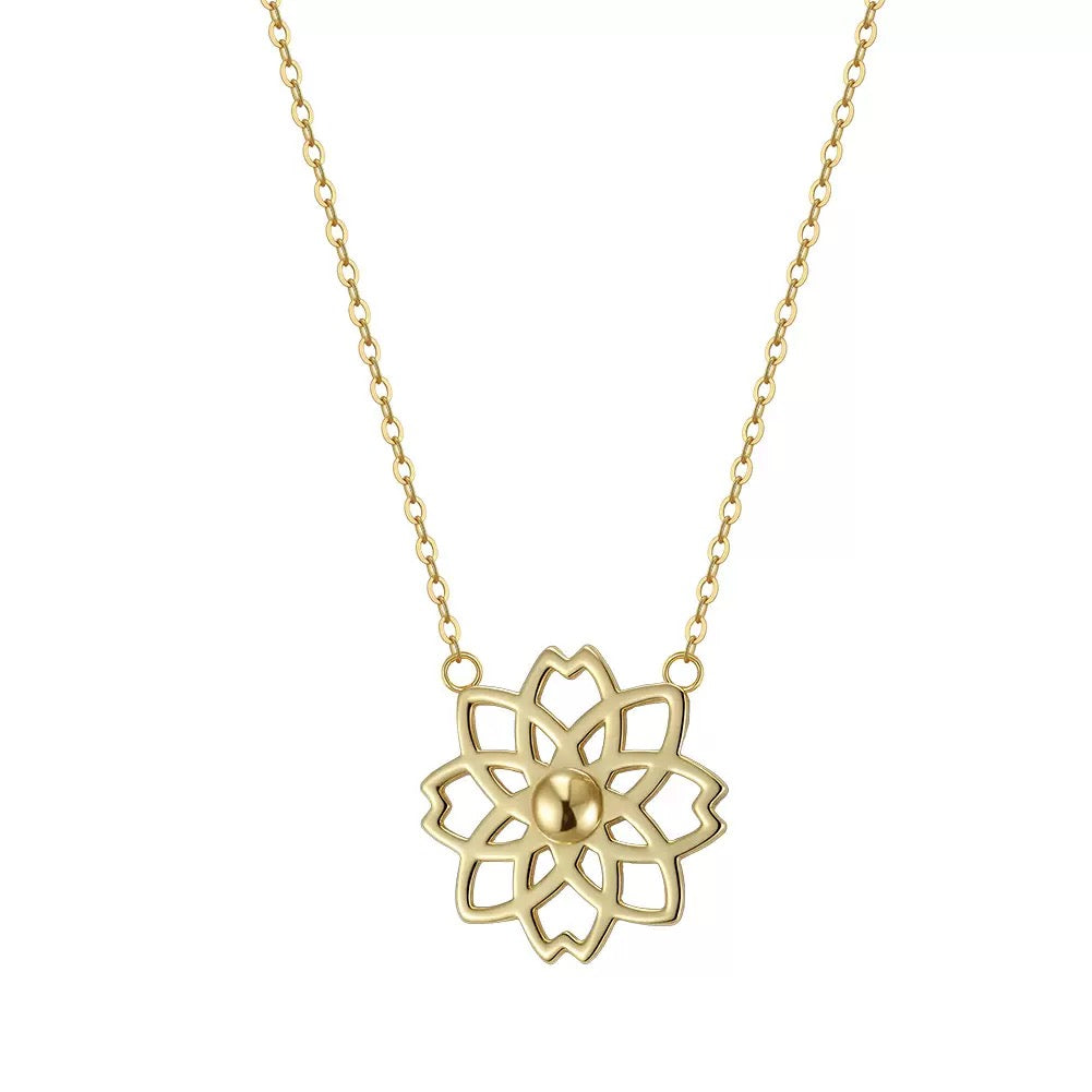 Lumi Lotus – Gold Vermeil Floral Pendant Necklace
