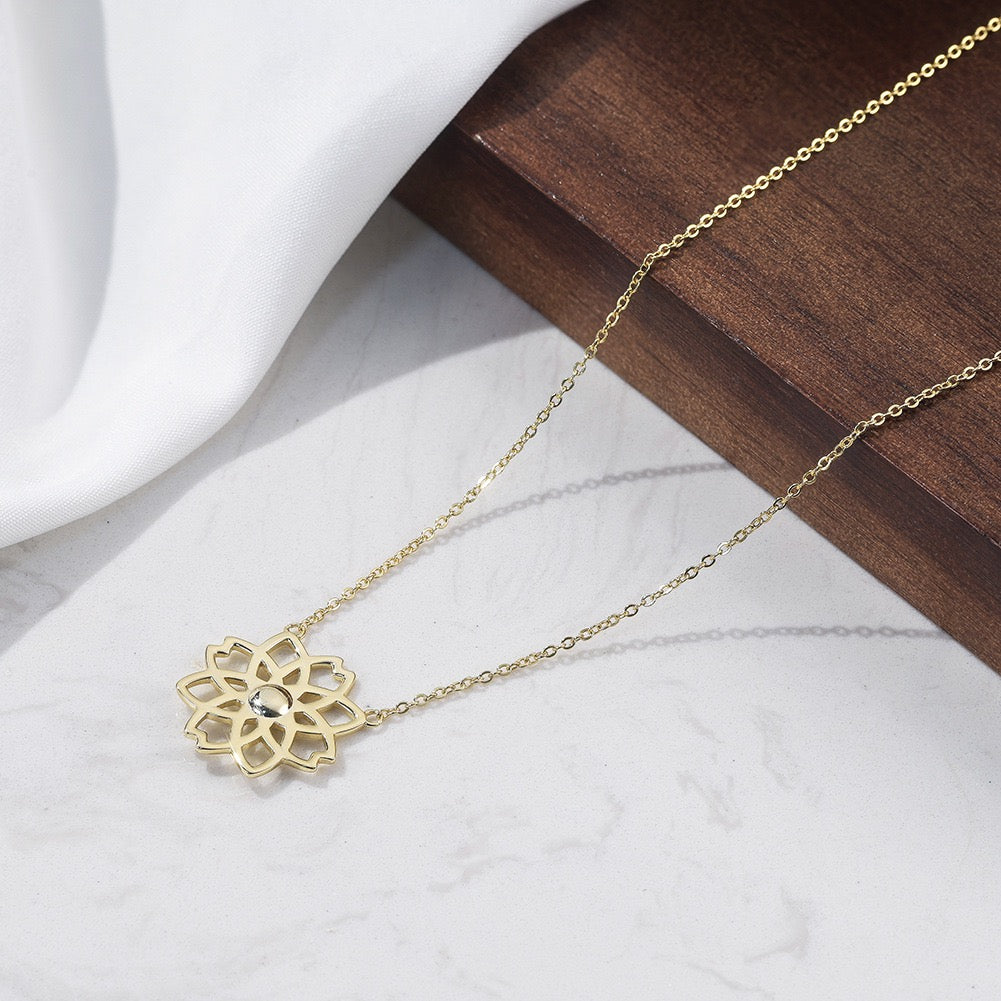 Lumi Lotus – Gold Vermeil Floral Pendant Necklace