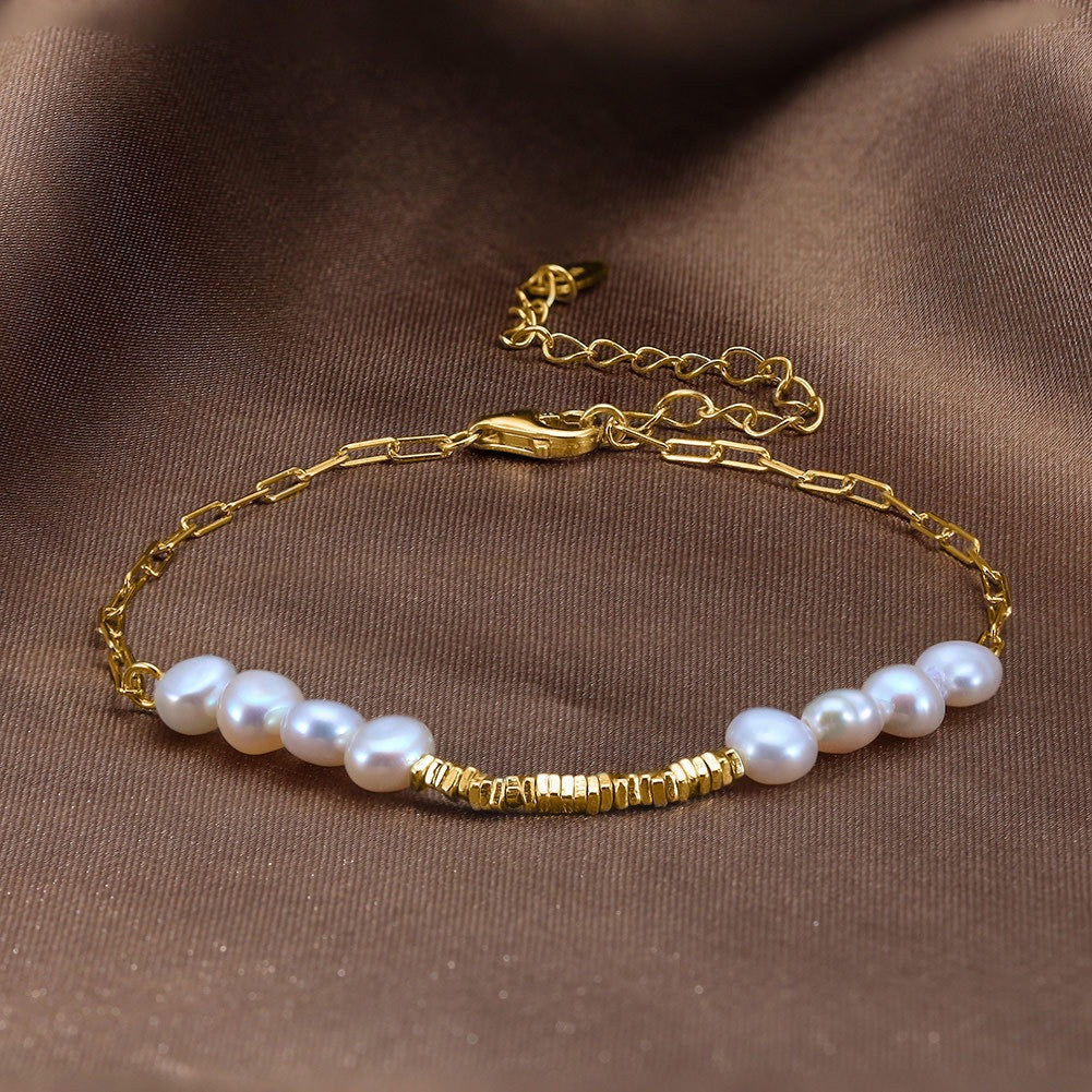 Celeste Pearl Rhythm – Gold Vermeil Bracelet