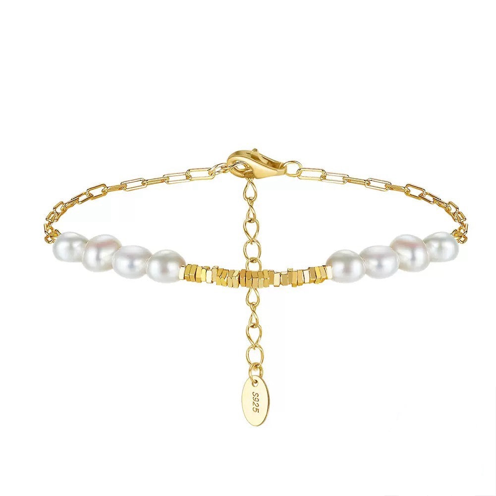 Celeste Pearl Rhythm – Gold Vermeil Bracelet