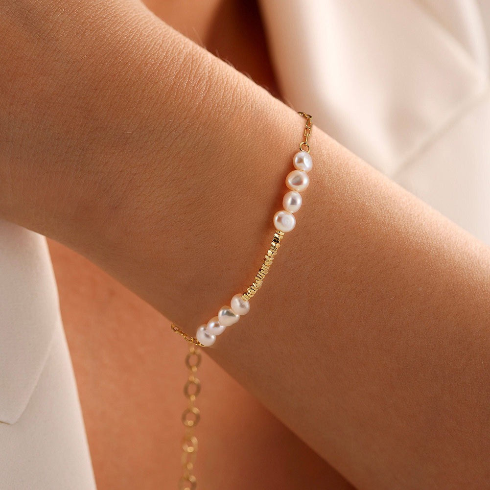 Celeste Pearl Rhythm – Gold Vermeil Bracelet
