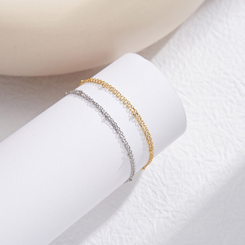 Double Chain Balance – Gold Vermeil Bracelet