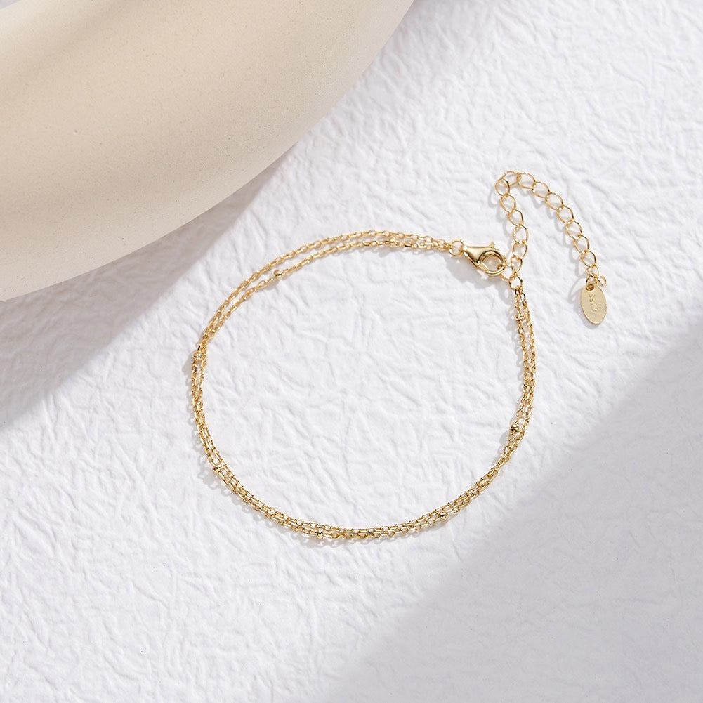 Double Chain Balance – Gold Vermeil Bracelet