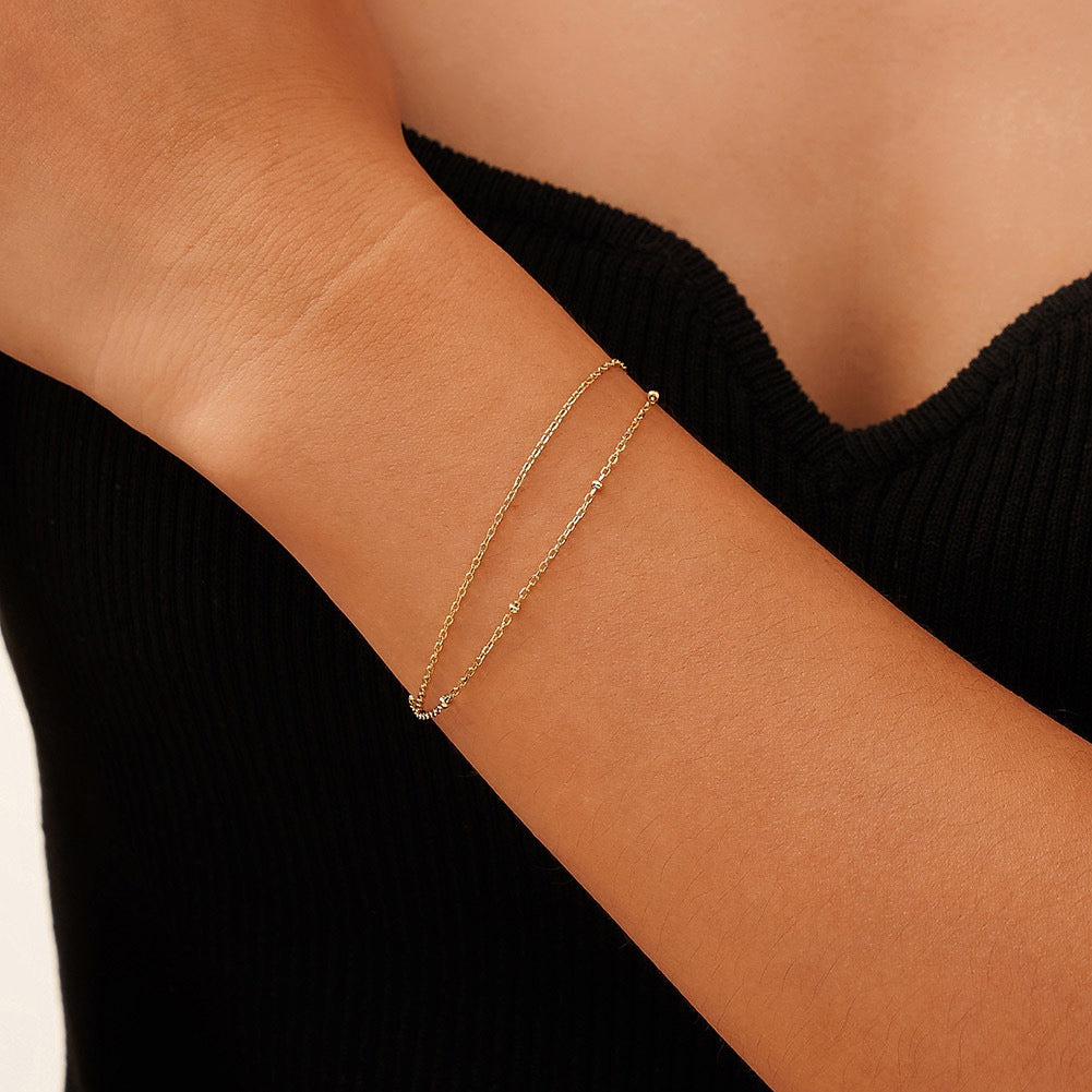 Double Chain Balance – Gold Vermeil Bracelet