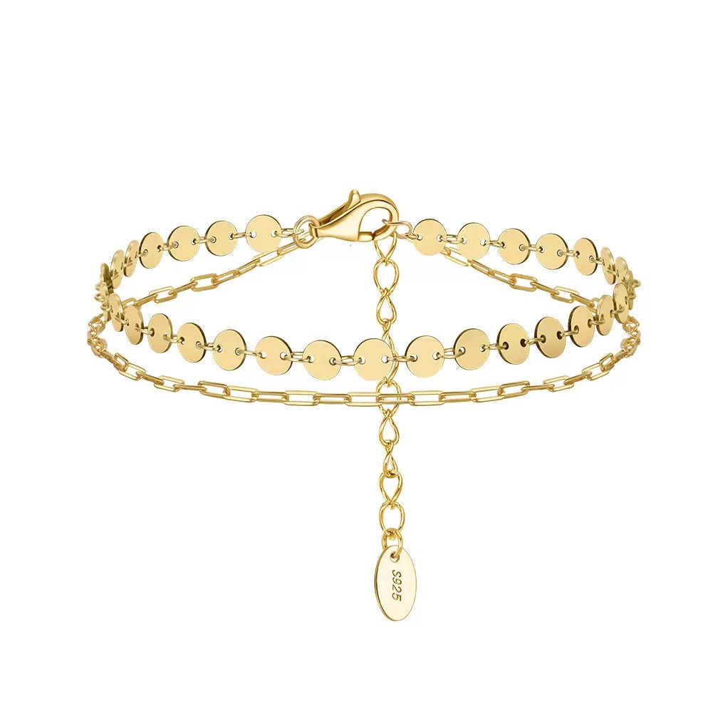Golden Disc Layers – Gold Vermeil Bracelet