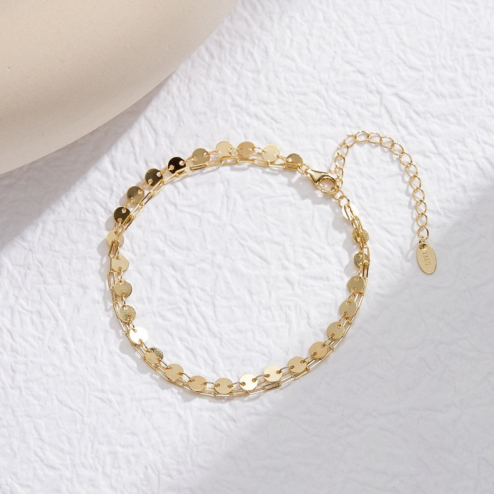 Golden Disc Layers – Gold Vermeil Bracelet