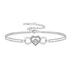Heart Link Layered Bracelet Charm Bracelets