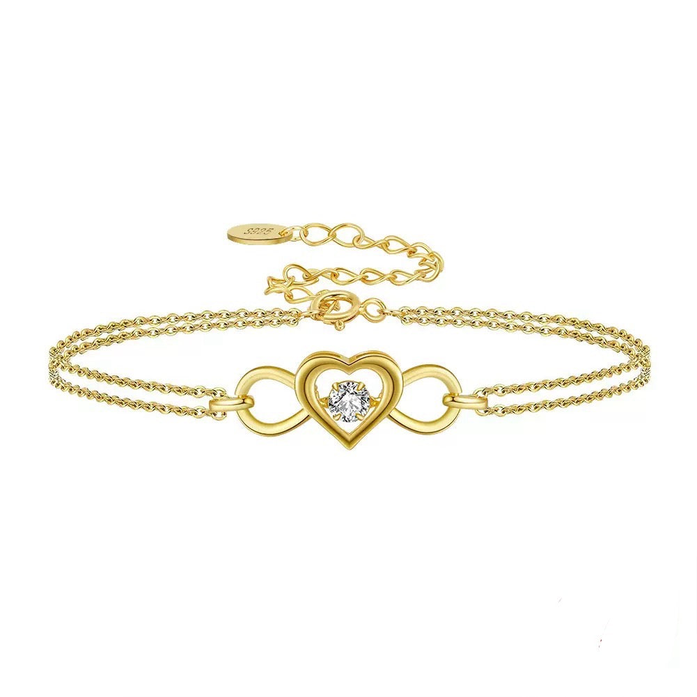 Valeria Heart Link Layered Bracelet product photo by Starlight