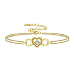 Heart Link Layered Bracelet Charm Bracelets