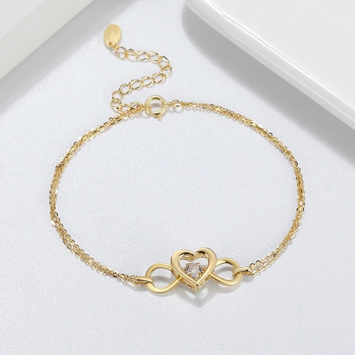 Valeria Heart Link Layered Bracelet product photo by Starlight