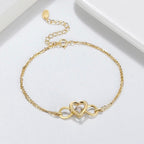 Heart Link Layered Bracelet Charm Bracelets