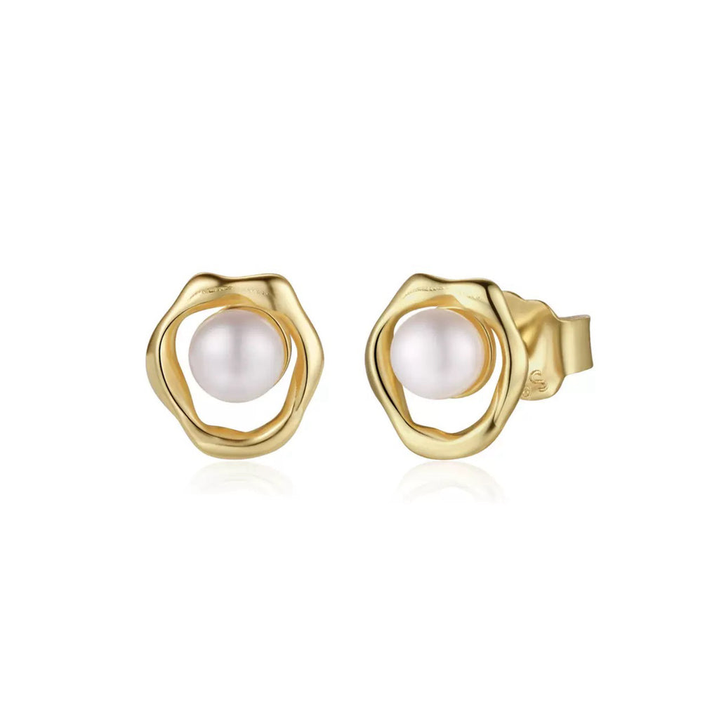 Aura Pearl – Freshwater Pearl & Vermeil Stud Earrings