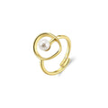 Moonlit Circle – Freshwater Pearl Vermeil Ring
