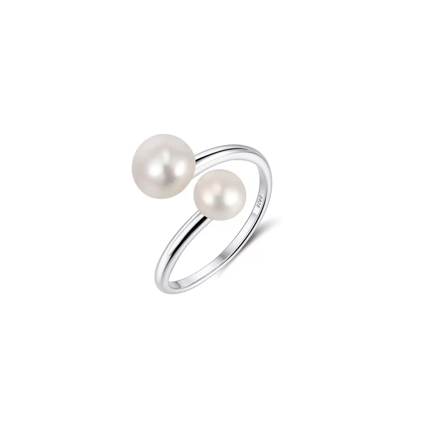 Celestial Duet – Freshwater Pearl Vermeil Ring