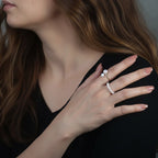 Twin Pearl Open Ring Stackable Rings