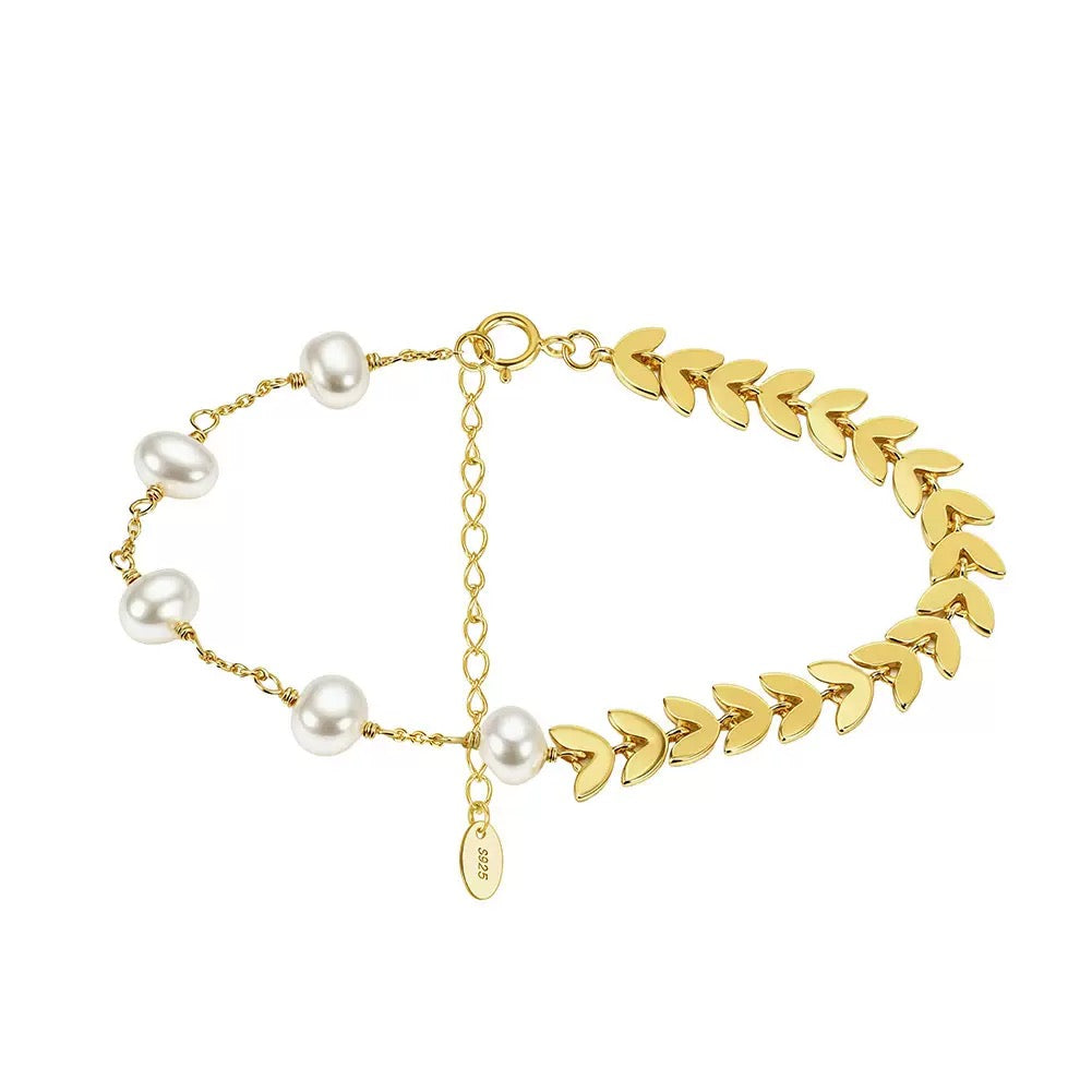 Laurel Grace – Freshwater Pearl Vermeil Bracelet
